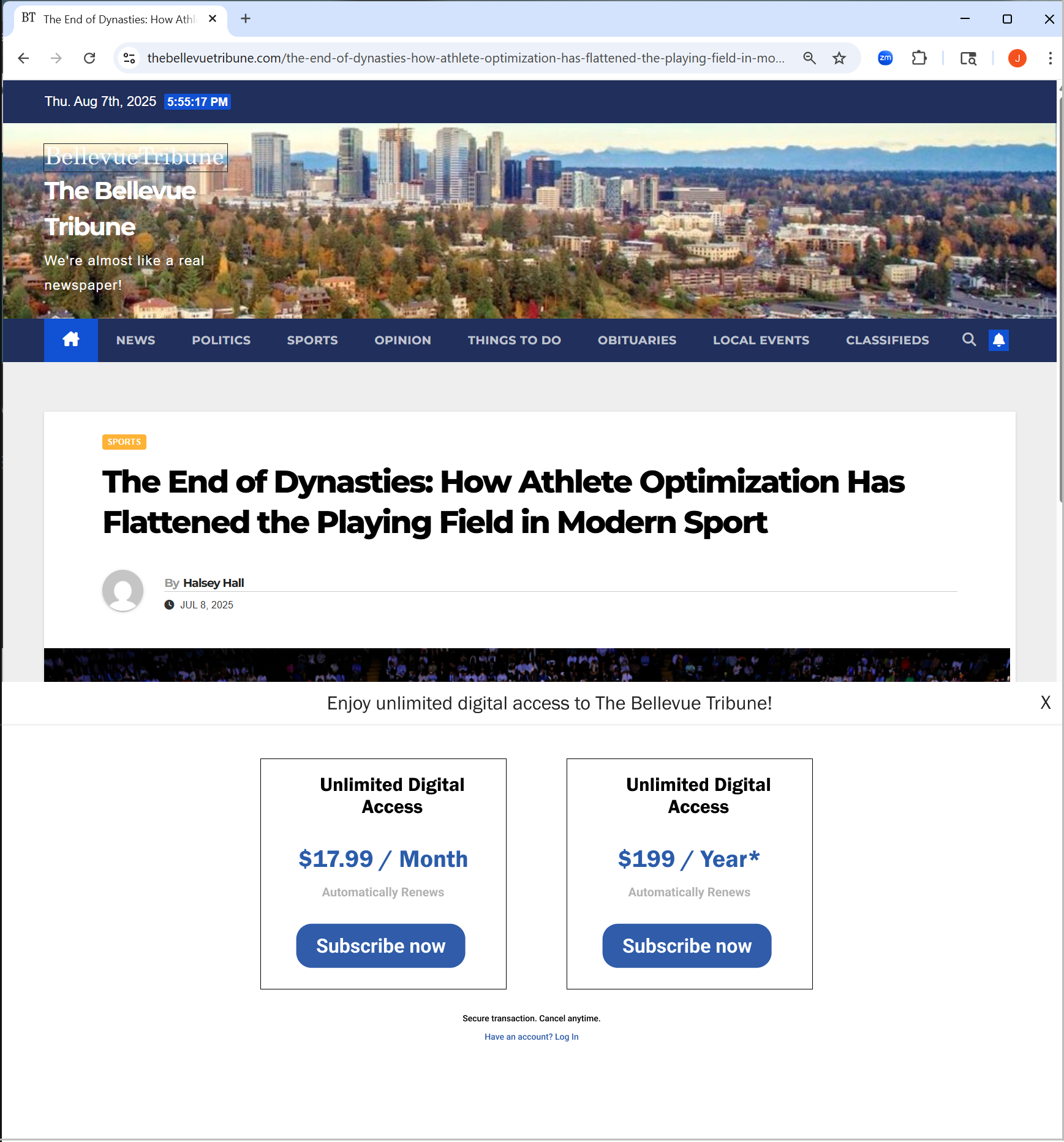 Paywall before Subly